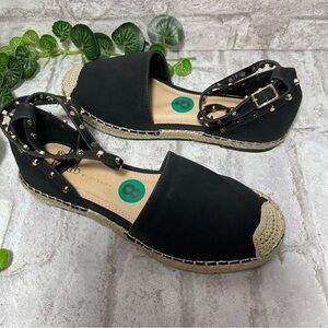 ROHB by Joyce Azria Shoes Women’s Sz 8 Blk‎ Espadrilles Wrap Around Ankle NWOT